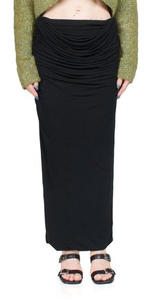 Paris Georgia Raffy Draped Skirt In Black