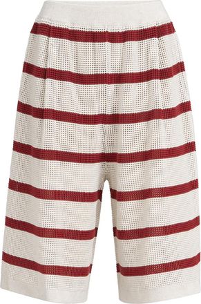 Brunello Cucinelli Cotton net knit Bermuda shorts in Bordeaux at Nordstrom, Size Xx-Small Eu