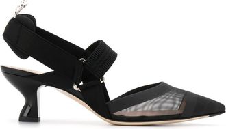 Fendi Black Slingback Pumps