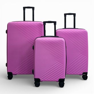 Infinity Leather Roze hardshell koffer 8-wielige bagageset van 3