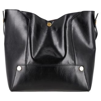 Stella McCartney Stella McCartney Pre-owned Womens Mccartne Popper Tote Bag in Black Faux Leather - One Size