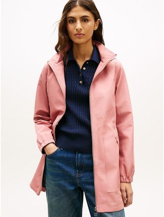 Tommy Hilfiger Womens Hooded Storm Jacket - Pink - XXL