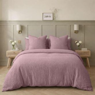 Febronie Juego de cama (50x70) gasa de algod&oacute;n madera de rosa 200x200