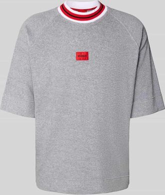 HUGO BOSS T-Shirt mit Label-Print Modell JAXON in Hellgrau, Größe XXL