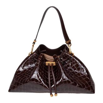 Jimmy Choo London Tassen, Dames, Bruin, ONE Size, Leer, Cinch M Handtas