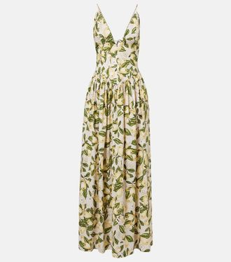 Adriana Degreas Printed cotton-blend maxi dress