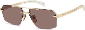 Eyewear by David Beckham DB 7170/S Zonnebril - Heren - Zonnebrillen - Geel - 61 MM - Accessoires