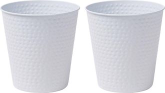 Happimess Axel Modern Minimalist Hammered Steel 2 Gal Waste Bin in Matte White at Nordstrom