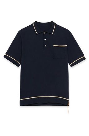 Fortela Herrison Cotton Short Sleeve Polo in Blue at Nordstrom, Size Medium