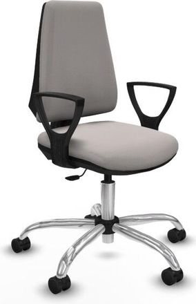 Piqueras y Crespo Piqueras Y Crespo - Elche Cp Similpiel Blanco Brazos Fijos Base Cromada Ruedas Nailon 65mm