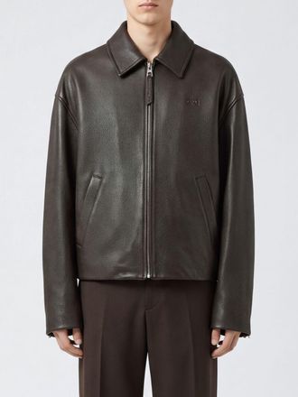 Loewe Giacca corta in pelle con colletto classico e chiusura a zip