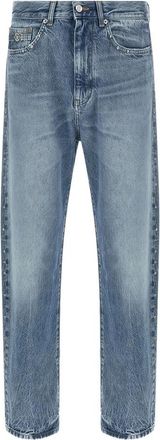 Versace Straight Jeans - Heren - Regular Fit Jeans - Blauw - W33 - Leer - Jeans