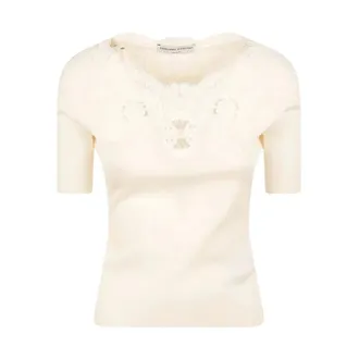 Ermanno Scervino Truien & Vesten, Dames, Wit, S, Trui met korte mouwen