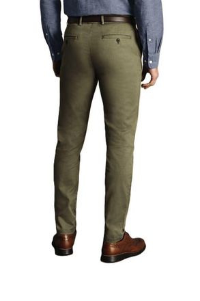 CHARLES TYRWHITT Slim Fit Ultimate Non-Iron Chino in Olive Green at Nordstrom, Size 36