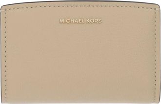 Michael Kors Accessoires, Dames, Beige, ONE Size, Leer, Bryant Medium Portemonnee van Gekorreld Leer