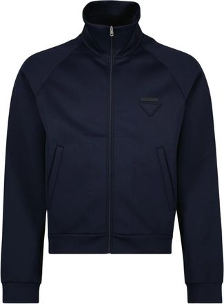 Prada Technische jas met rits - Heren - Zomerjassen - Blauw - L - Polyester - Jassen