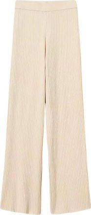 Twinset Wijde broek - Dames - Wijde Broeken - Beige - S - Polyester - Broeken