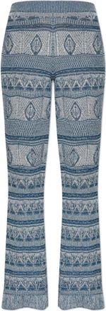 Etro Broeken met uitlopende pijpen - Dames - Wijde Broeken - Blauw - S - Katoen - Broeken