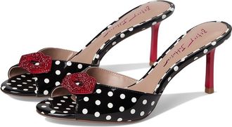 Blue by Betsey Johnson Casidy Womens Sandals White Black Polka Dot : 7.5 M, Synthetic