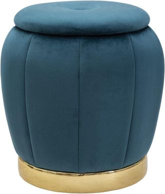 Mauro Ferretti Puf contenedor de tela azul &oslash; cm 43x43