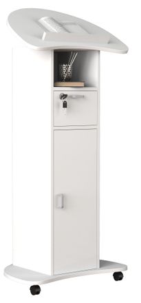 ebuy24 Consola De Altavoz M&oacute;vil Vcm Wood Dimensiones Aprox. Al. 110 A 120 Cm X An. 56 Cm X P. 37 Cm Desplazable Con Caj&oacute;n Escritorio De Pie Mesa De Pie Con P