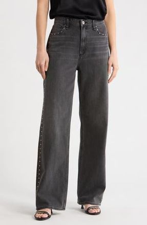 Rag & Bone Lori High Waist Wide Leg Jeans in Black Stud at Nordstrom Rack, Size 25