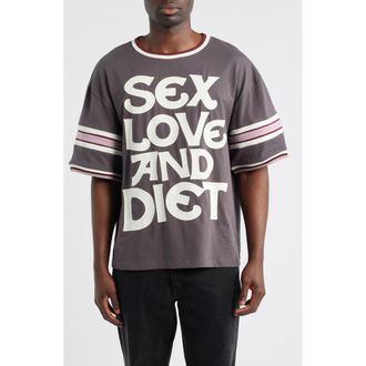 Diet Starts Monday Sex, Love & Diet Oversize Graphic T-Shirt in Vintage Black/dusty Rose at Nordstrom, Size Xx-Large