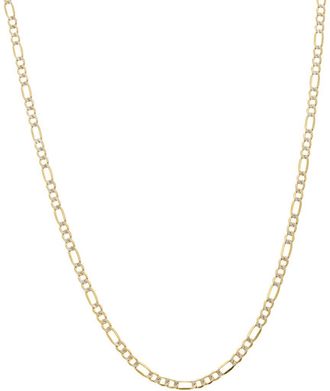 Italian Gold, Inc 10K 3Mm Pave Semi-Solid Figaro Necklace