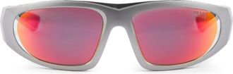 Prada Occhiali da sole Linea Rossa ovali - Grigio