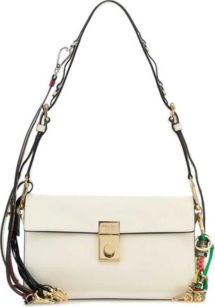 Prada White Leather Small Prada Soft Sound Shoulder Bag