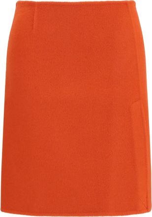 P.A.R.O.S.H. Womens Mini Skirt Wool Orange Merino