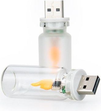 OEM 2 Luces Usb [control Remoto Temporizador Apagado Autom&aacute;tico] Efecto Llama, Puerto Usb Iluminaci&oacute;n Ambiental Nocturna Retro Cristal Temporizador