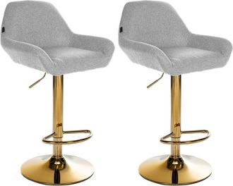Clp Clp - Lote De 2 Taburetes De Bar Braga Gold Tela Gris