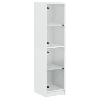 vidaXL Vidaxl - Aparador Con Puertas De Vidrio Blanco 35x37x142 Cm