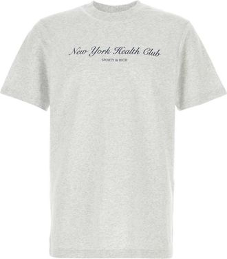 Sporty & Rich Melange Grey Cotton T-shirt