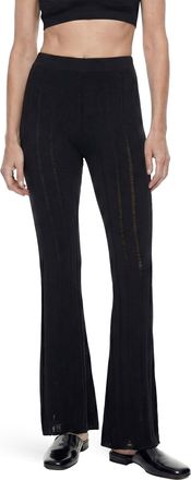 Laneus Ribbed Openwork Bootcut L&ccedil;eggings