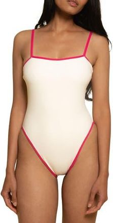 Montce Swim Jacelyn One-Piece Swimsuit in Cream Raspberry Binded at Nordstrom Rack, Size Medium