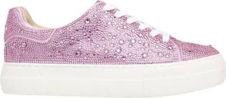 Betsey Johnson Womens Sidny Rhinestone Sneakers In Light Pink