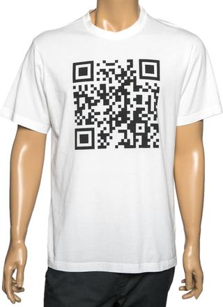 VETEMENTS White Cotton Qr Code Printed Crew Neck T-Shirt