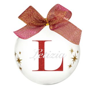 KASANOVA Pallina natale con nome Letizia 10cm