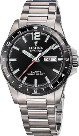 Festina F20698-4 Mens Titanium Watch - Silver - One Size
