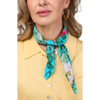 Saachi Serene Bloom Floral Print Scarf in Pastel Green at Nordstrom Rack
