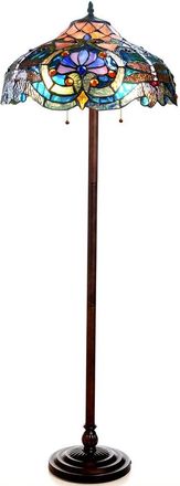 Chloe Lighting LYDIA Tiffany-style 2 Light Victorian Floor Lamp 17 Shade