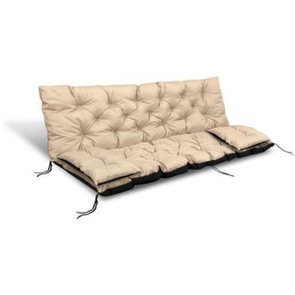 OEM Coj&iacute;n De Jard&iacute;n 180x60x50 Cm + 2 Cojines Para Banco Columpio, Impermeable, Beige