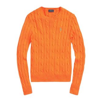 Polo Ralph Lauren Julianna Ronde Hals Knit - Dames - Ronde hals truien - Oranje - XS - Katoen - Truien & Vesten