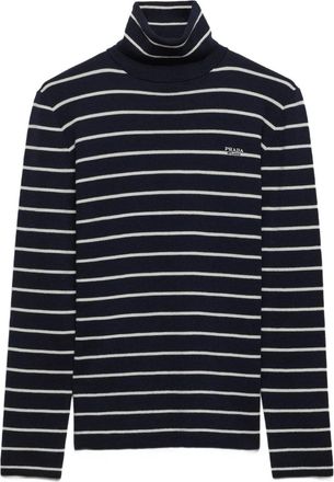 Prada Maglione in lana a righe - Blu