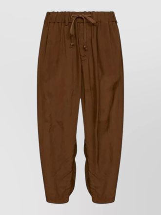 Uma Wang viscose drawstring straight-leg trousers