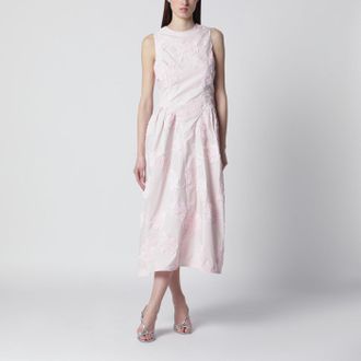 Rotate Orchid Pink Midi Dress With Floral Embroidery