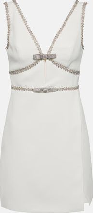 Self Portrait Embellished crepe minidress