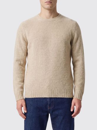 Fedeli Crew-Neck Wool Blend Jumper with Long Sleeves and Ribbed Trims